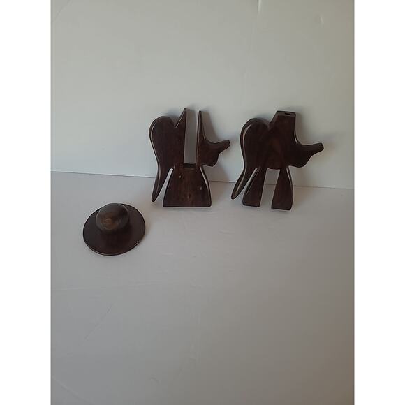 Angel Figurine Interlocking MCM Vintage Brown Halo Puzzle 7" Shelf Decor - Picture 6 of 8